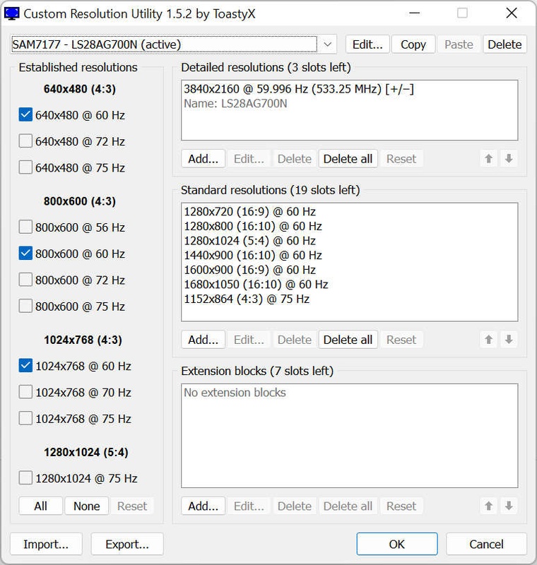 Resolution Configuration